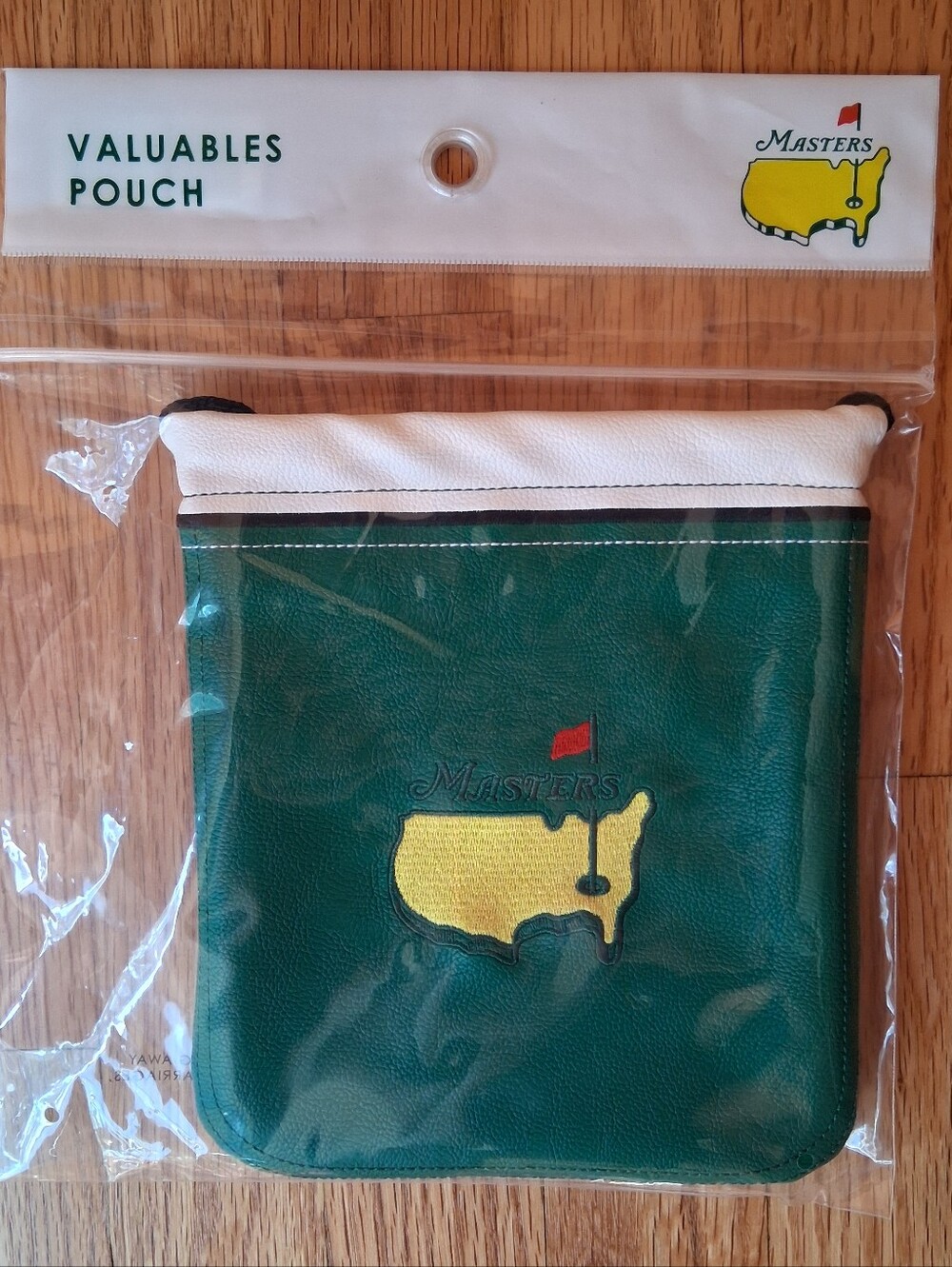 The Masters Golf Valuables Pouch Augusta National Bag Green White Yellow